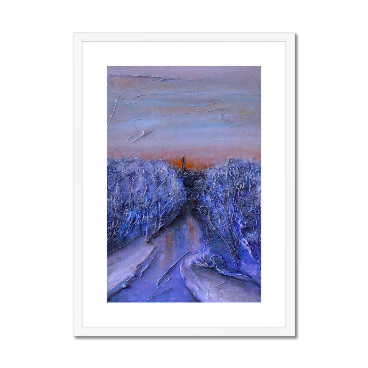 A Frozen River Kelvin Painting | Framed &amp; Mounted Prints From Scotland