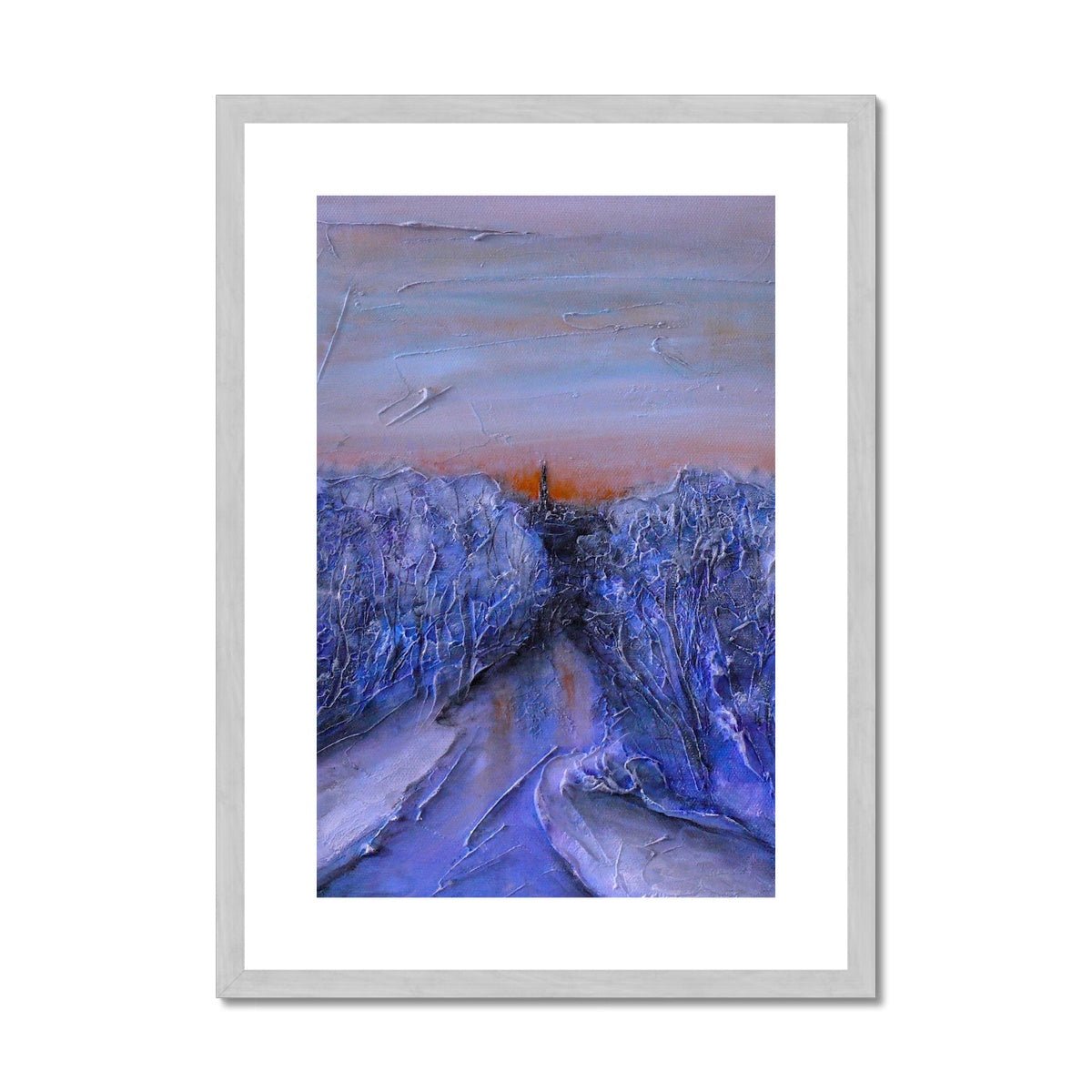 A Frozen River Kelvin Painting | Antique Framed & Mounted Prints From Scotland