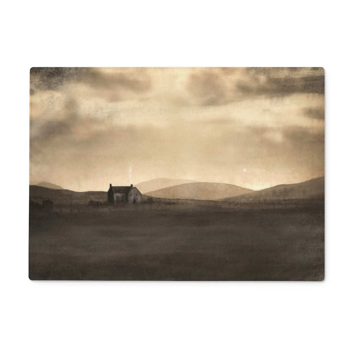 A Moonlit Croft Art Gifts Glass Chopping Board from my Hebridean Islands Art Gallery Art Gallery Collection