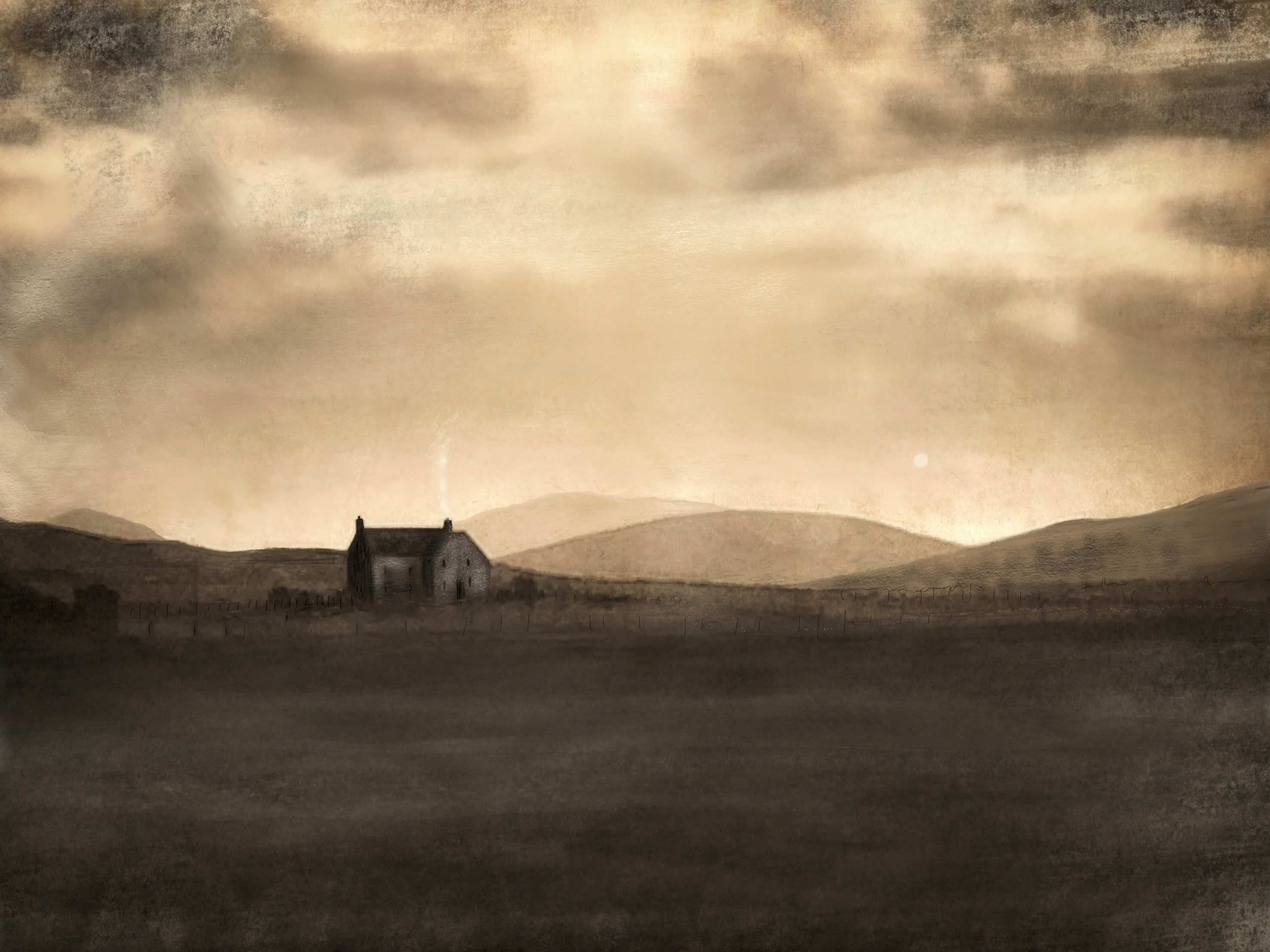 A Moonlit Croft Art Prints