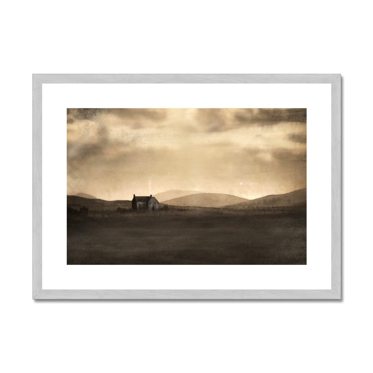 A Moonlit Croft Painting | Antique Framed & Mounted Prints From Scotland