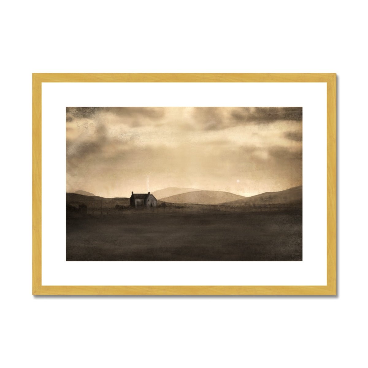 A Moonlit Croft Painting | Antique Framed & Mounted Prints From Scotland