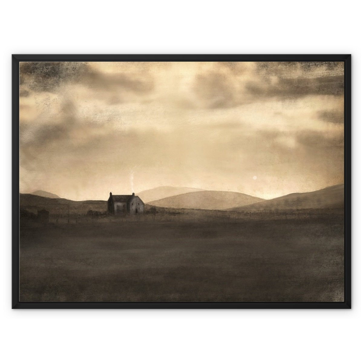 A Moonlit Croft Painting | Framed Canvas Prints From Scotland