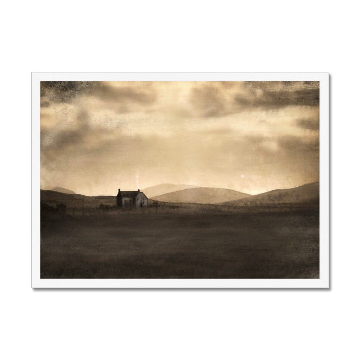 A Moonlit Croft Painting | Framed Prints From Scotland