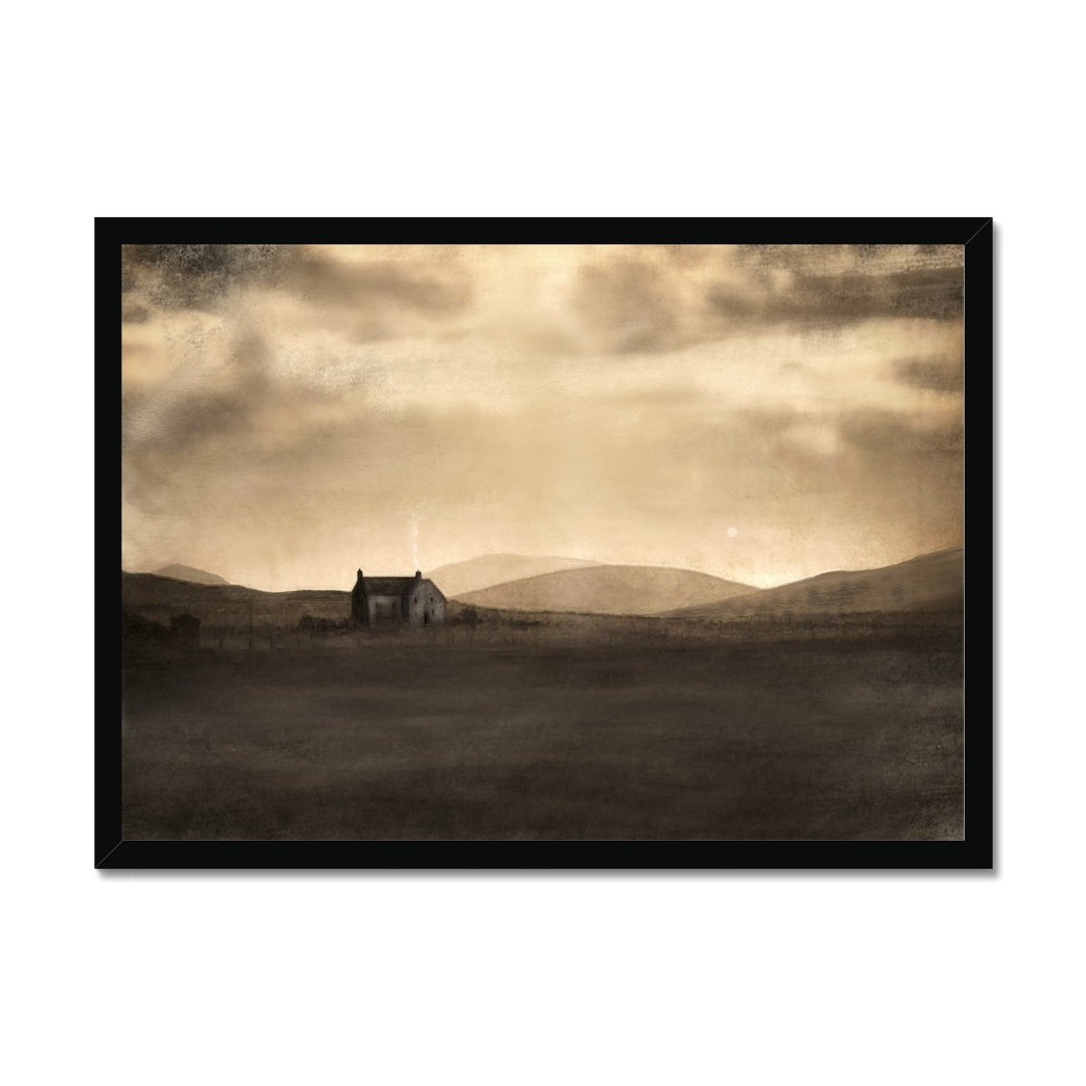 A Moonlit Croft Painting | Framed Prints From Scotland