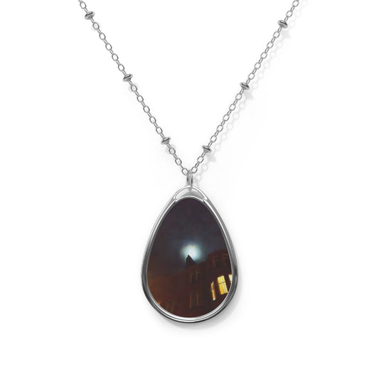 A Moonlit Tenement Art Necklace | Scottish Art Gifts