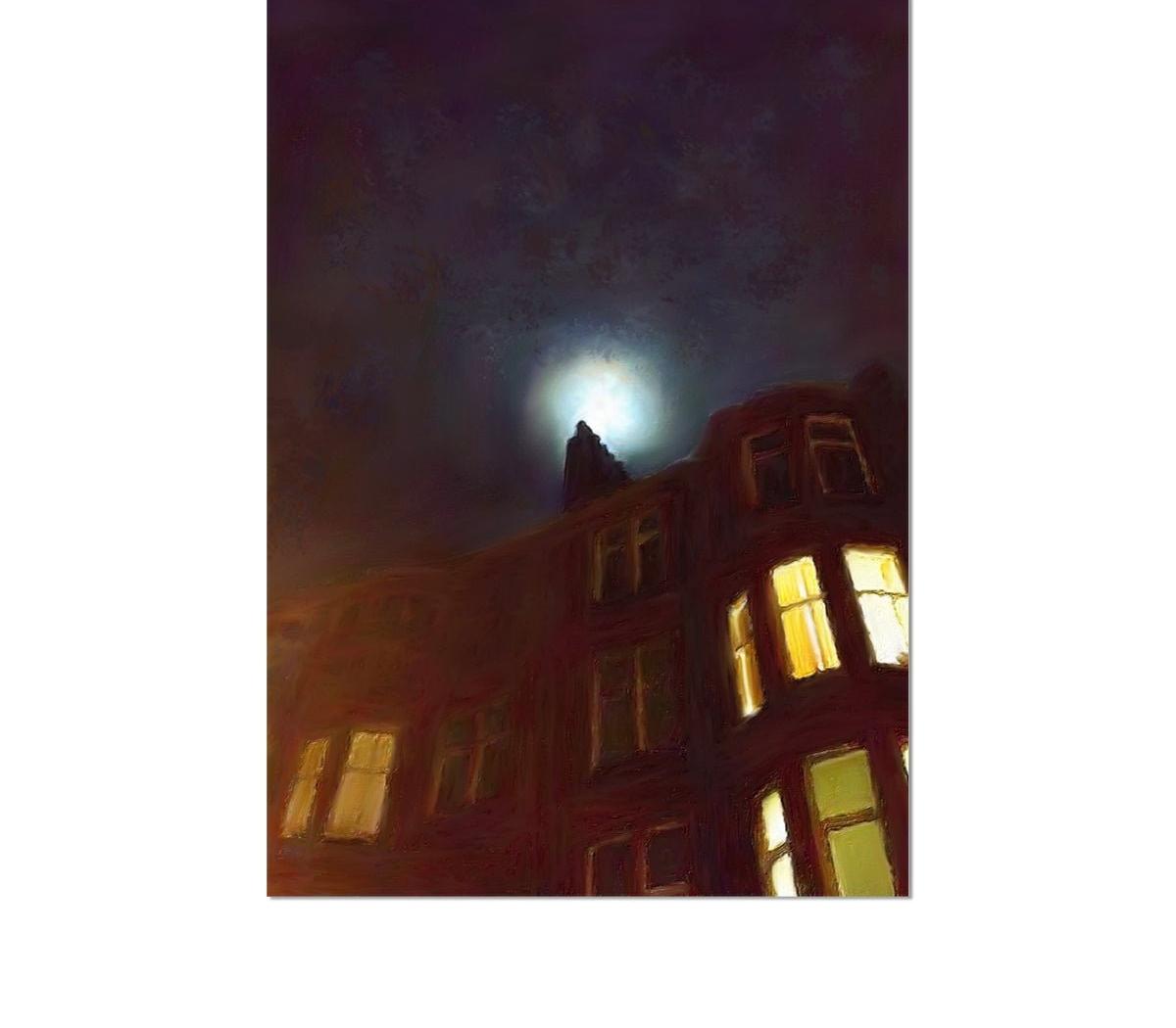 A Moonlit Tenement Art Prints from my Edinburgh & Glasgow Art Gallery Collection