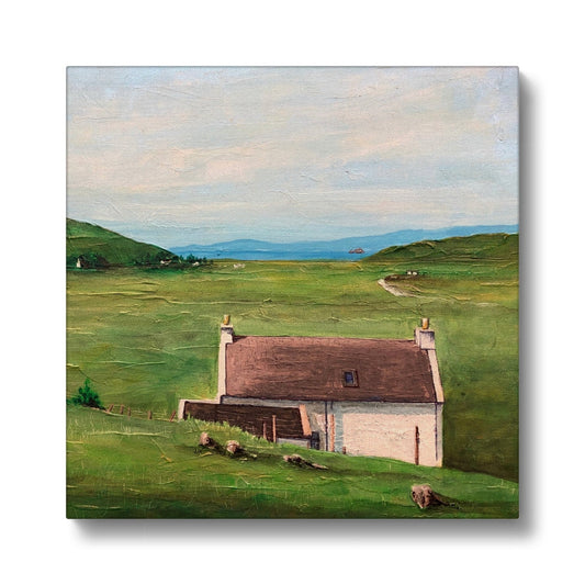 A Skye Cottage Eco Art Canvas Print | Scottish Art Gifts