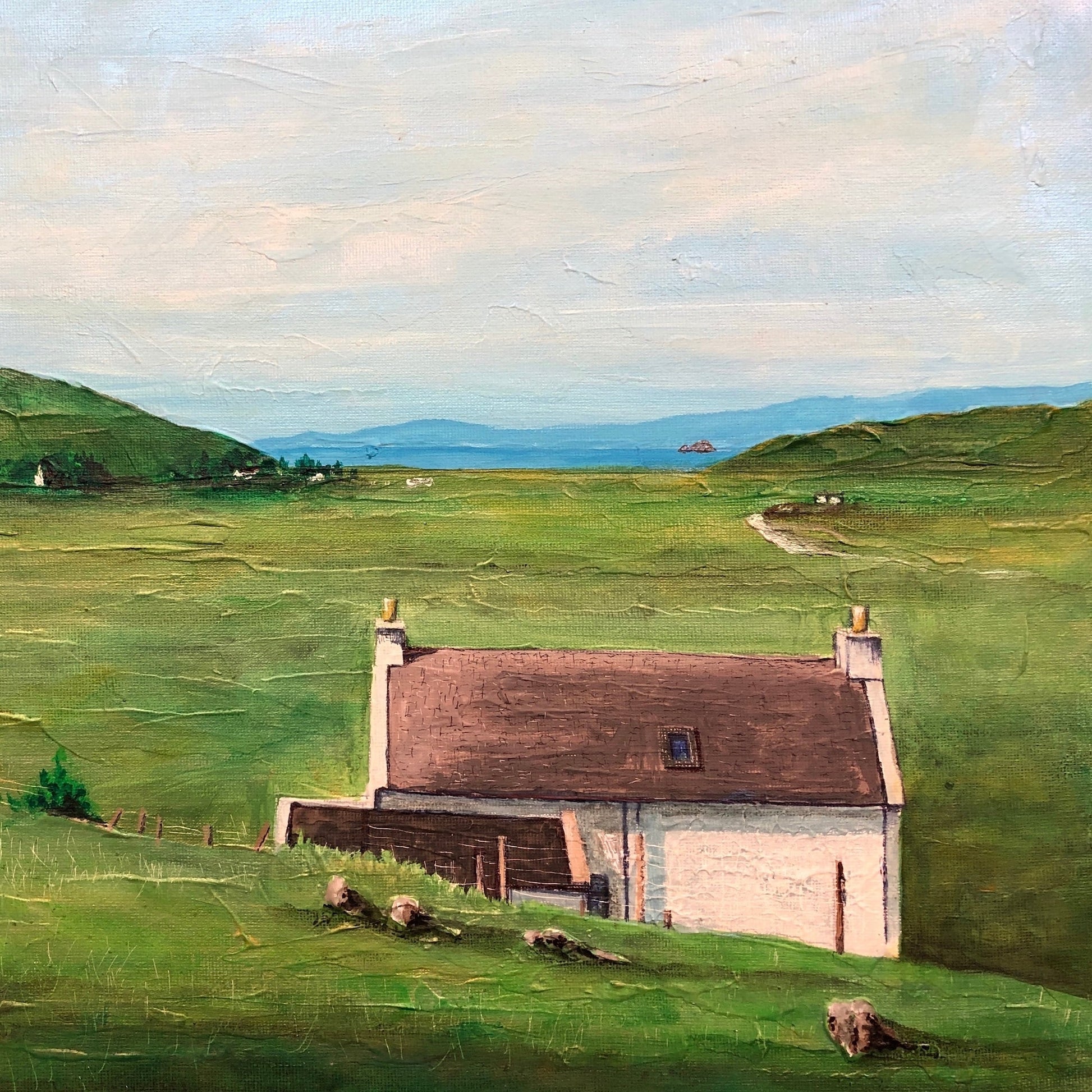A Skye Cottage Wooden Art Block