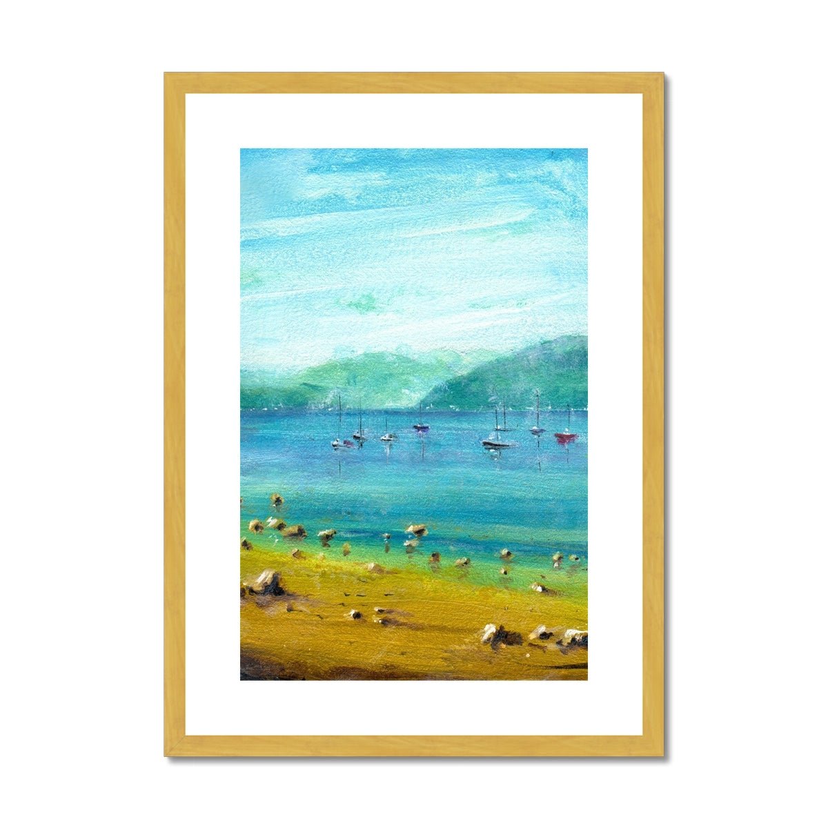 A Summer Day On The Clyde Painting | Antique Framed & Mounted Prints From Scotland