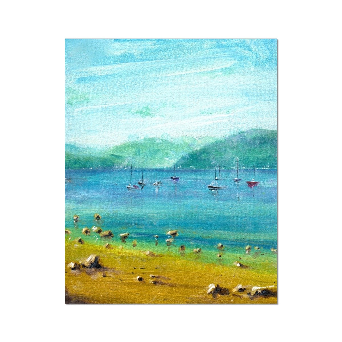 A Summer Day On The Clyde Painting | Artist Proof Collector Prints From Scotland-Artist Proof Collector Prints-River Clyde Art Gallery-16"x20"-Paintings, Prints, Homeware, Art Gifts From Scotland By Scottish Artist Kevin Hunter