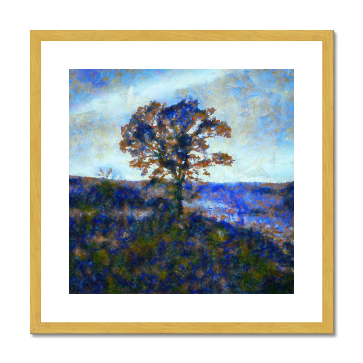 A Winter Highland Tree Painting | Antique Framed & Mounted Prints From Scotland