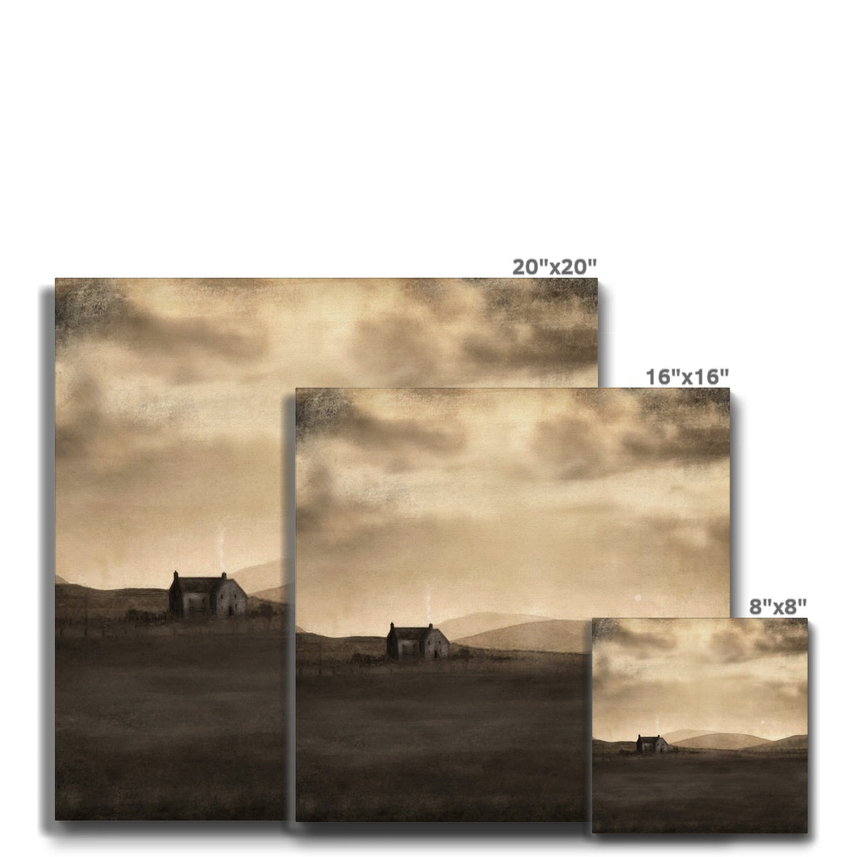A Moonlit Croft Eco Canvas | Scottish Art Gifts