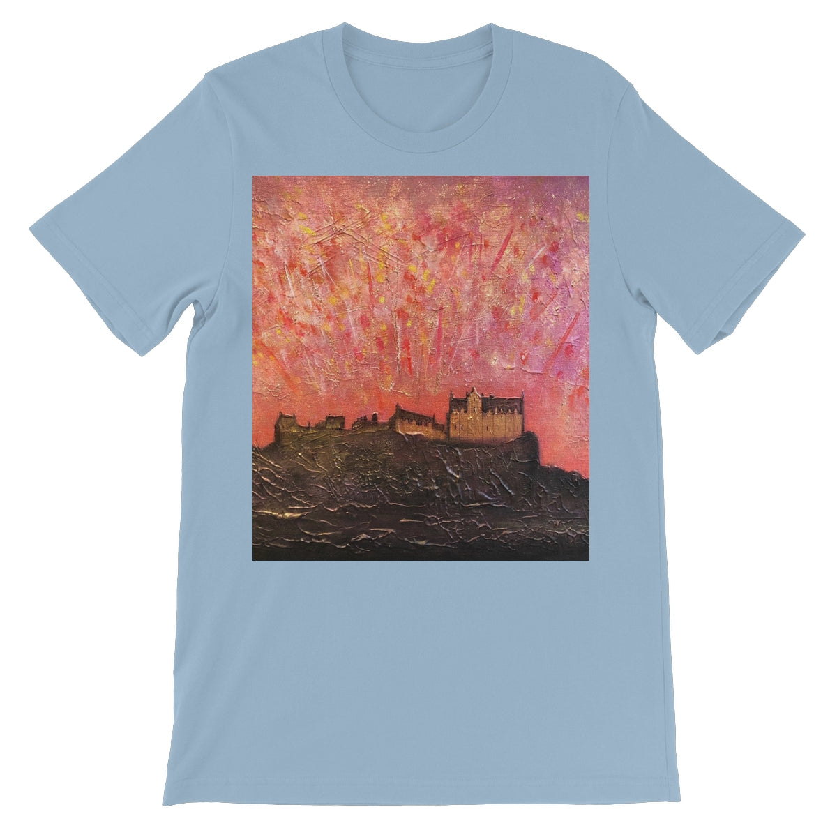 Edinburgh Castle Fireworks Unisex Short Sleeve T-Shirt | Scottish Art Gifts
