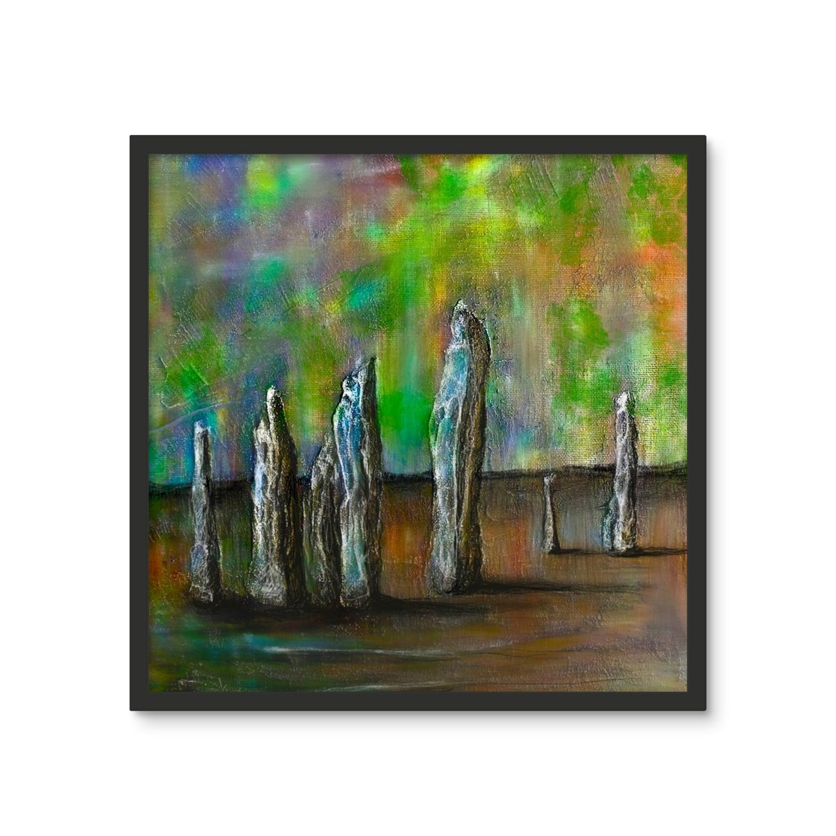 Callanish Northern Lights Lewis Framed Art Tile | Scottish Art Gifts