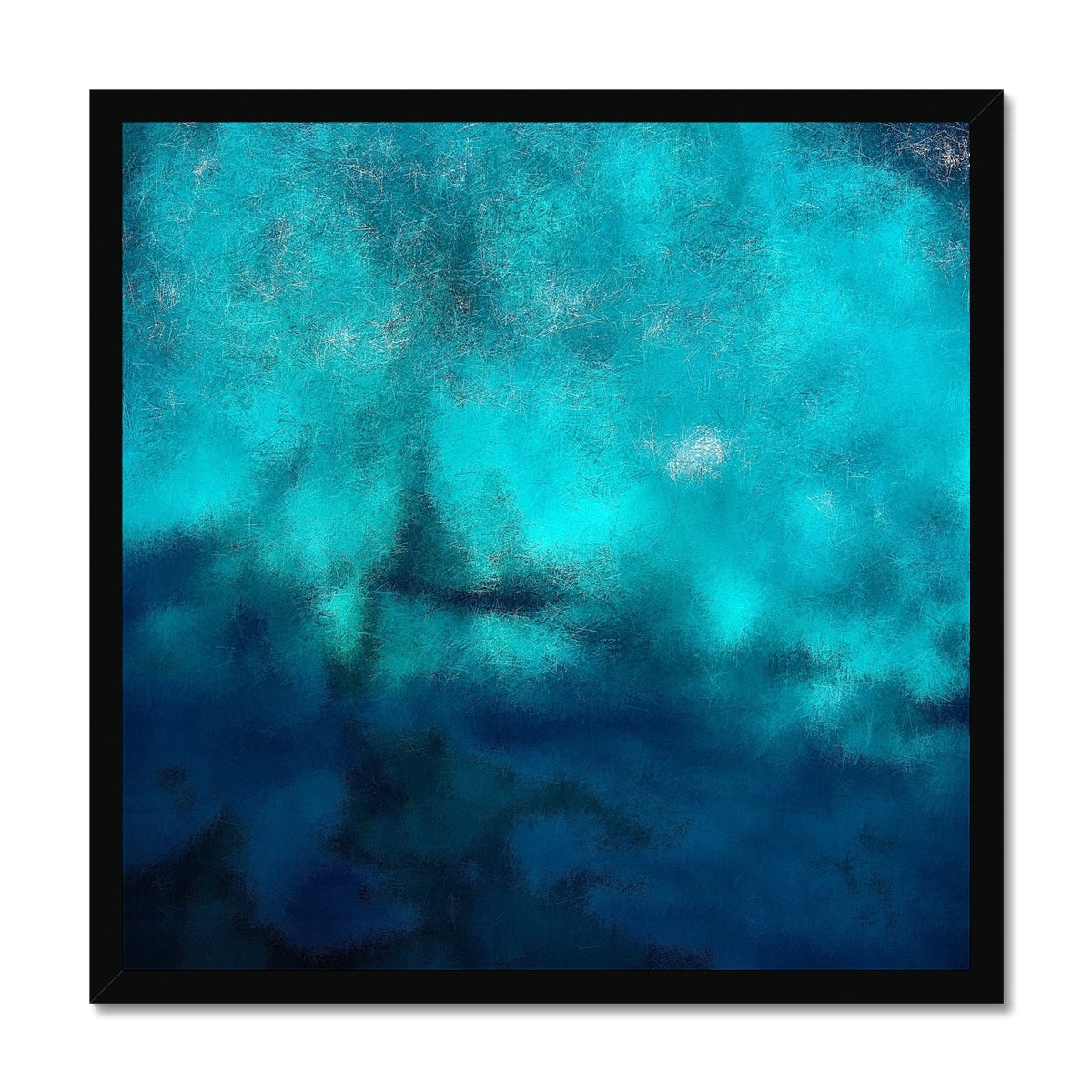 Diving Off Kos Greece Painting | Framed Prints From Scotland-Framed Prints-World Art Gallery-20"x20"-Black Frame-Paintings, Prints, Homeware, Art Gifts From Scotland By Scottish Artist Kevin Hunter