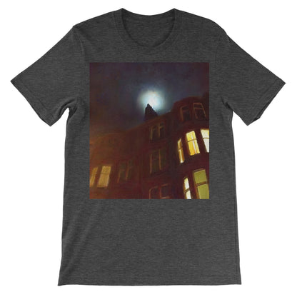 A Moonlit Tenement Unisex Short Sleeve T-Shirt | Scottish Art Gifts