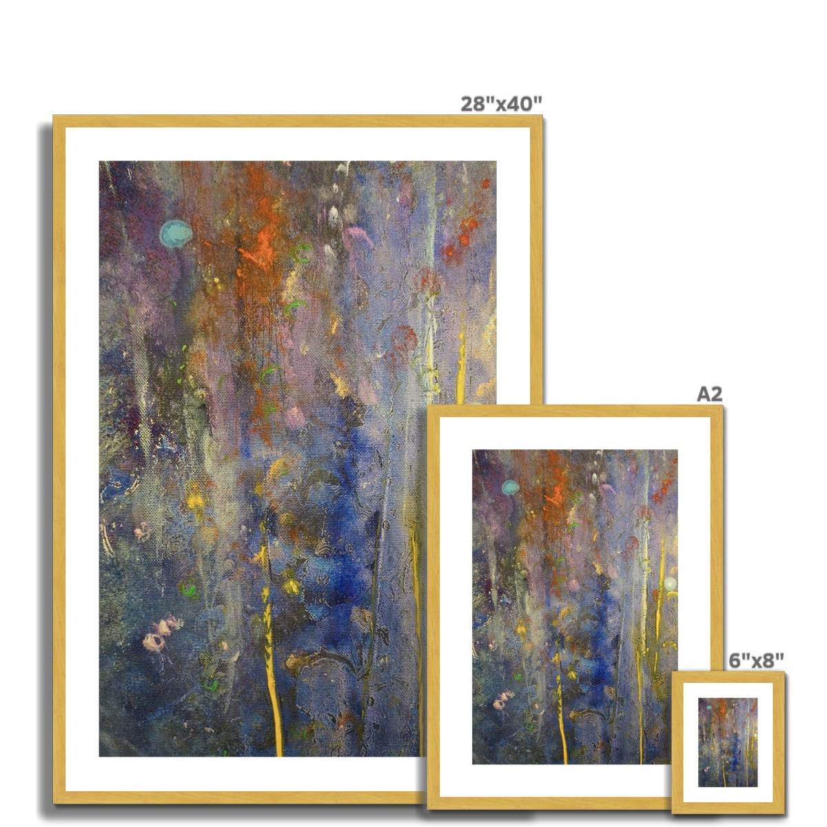 Abstract Paintings - ' Cairngorms Waterfall ' Antique Framed & Mounted Print