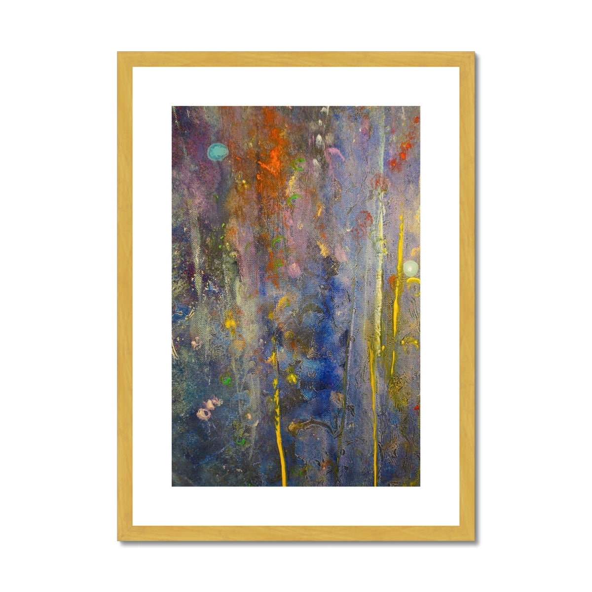 Abstract Paintings - ' Cairngorms Waterfall ' Antique Framed & Mounted Print