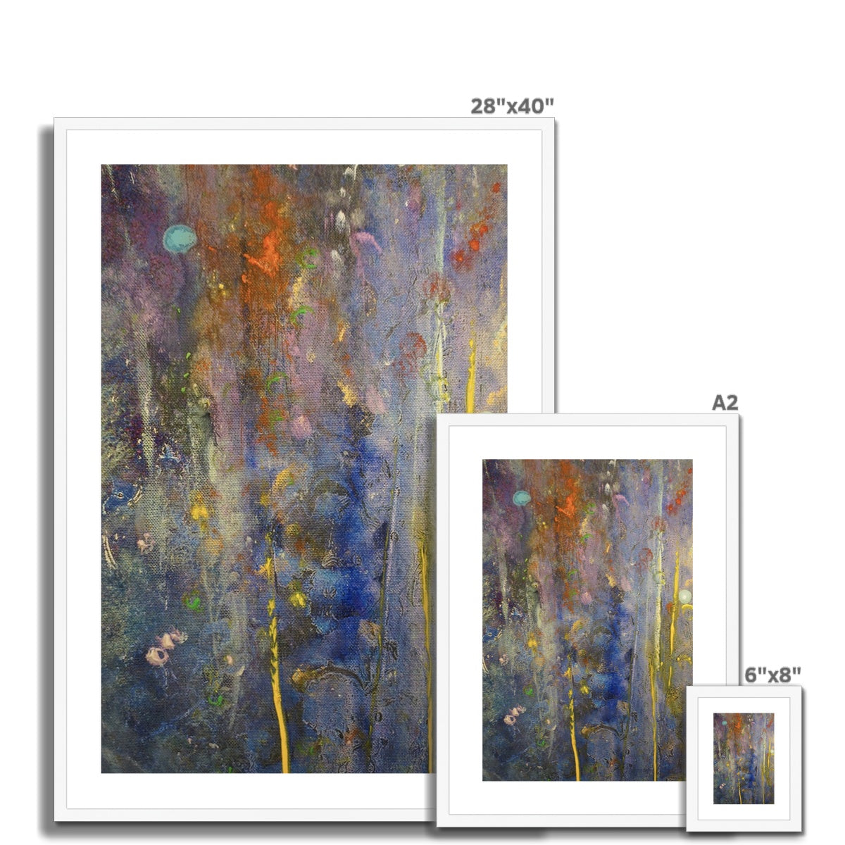 Abstract Paintings - ' Cairngorms Waterfall ' Framed & Mounted Print