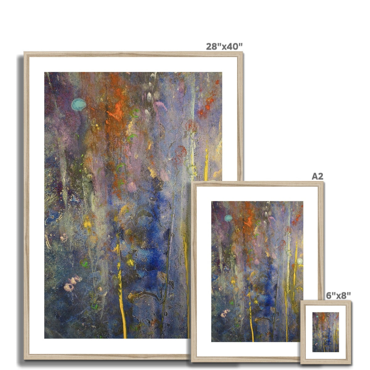 Abstract Paintings - ' Cairngorms Waterfall ' Framed & Mounted Print