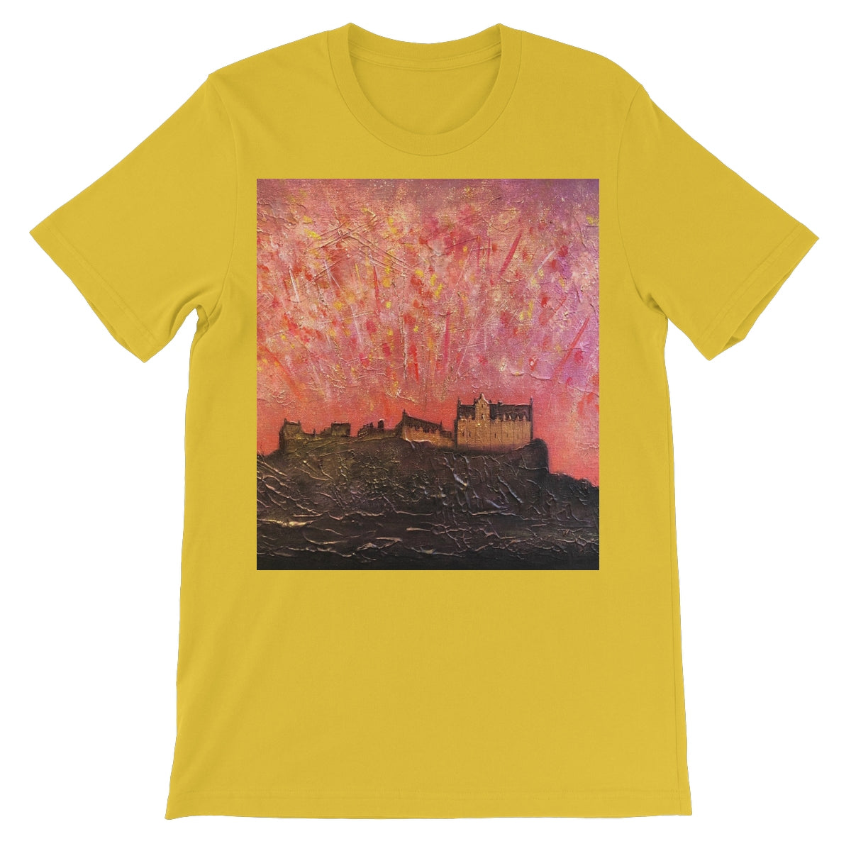 Edinburgh Castle Fireworks Unisex Short Sleeve T-Shirt | Scottish Art Gifts