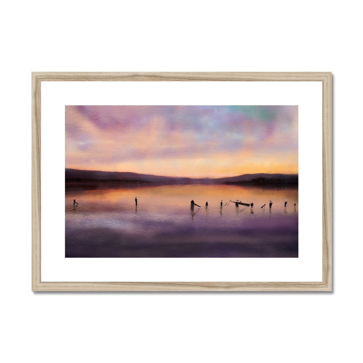 Admiralty Jetty Dusk Painting | Framed & Mounted Prints From Scotland