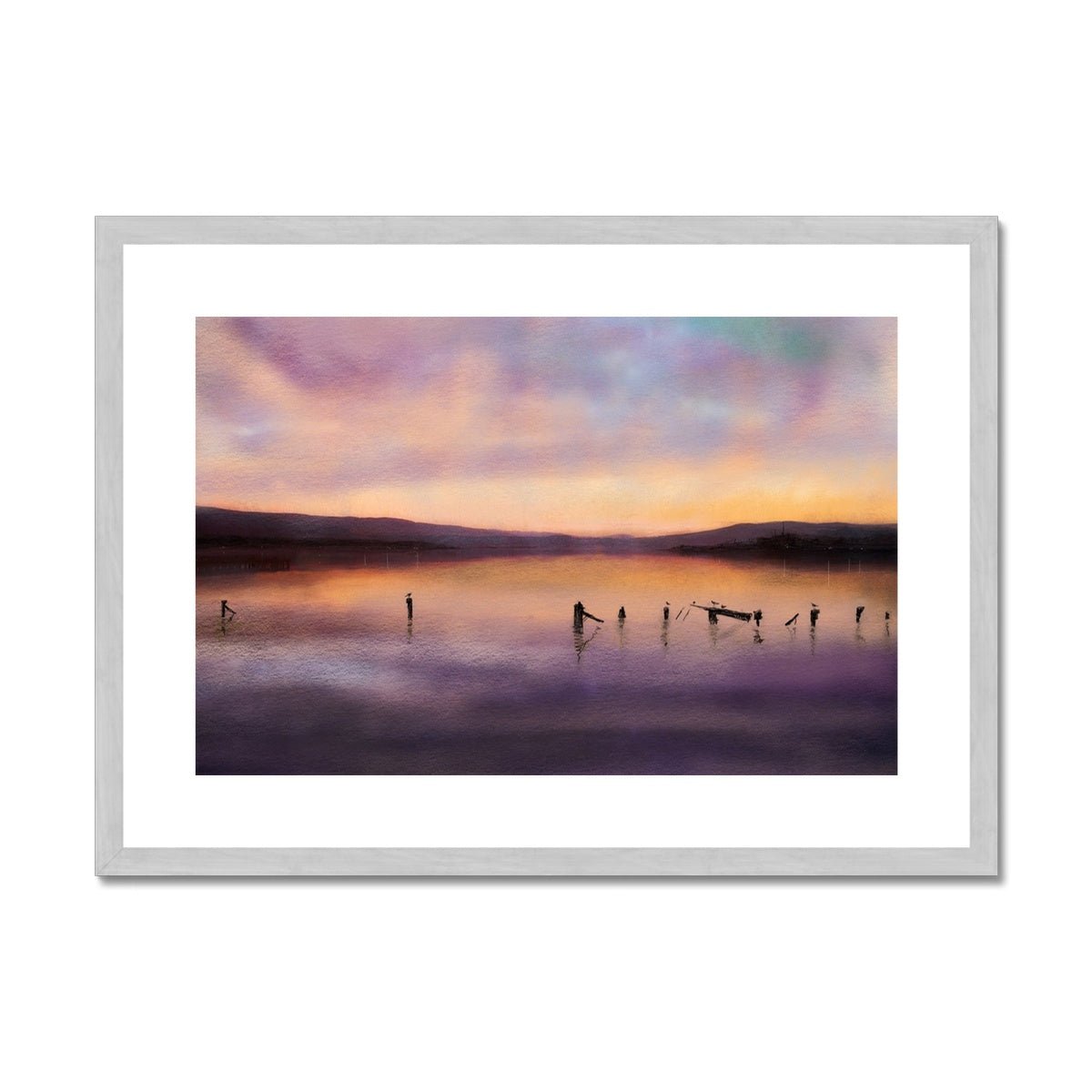 Admiralty Jetty Dusk Painting | Antique Framed & Mounted Prints From Scotland