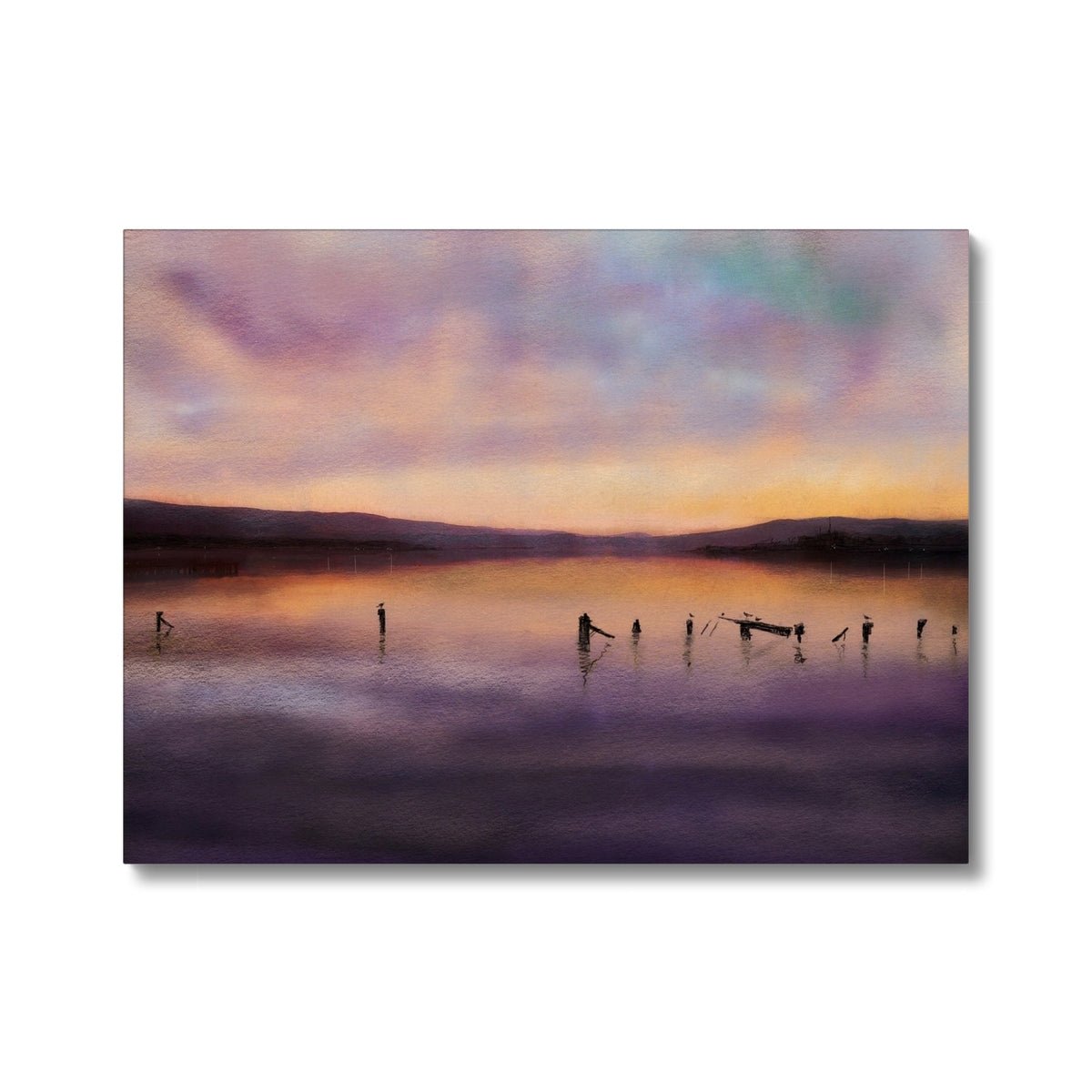 Admiralty Jetty Dusk Painting | Canvas From Scotland