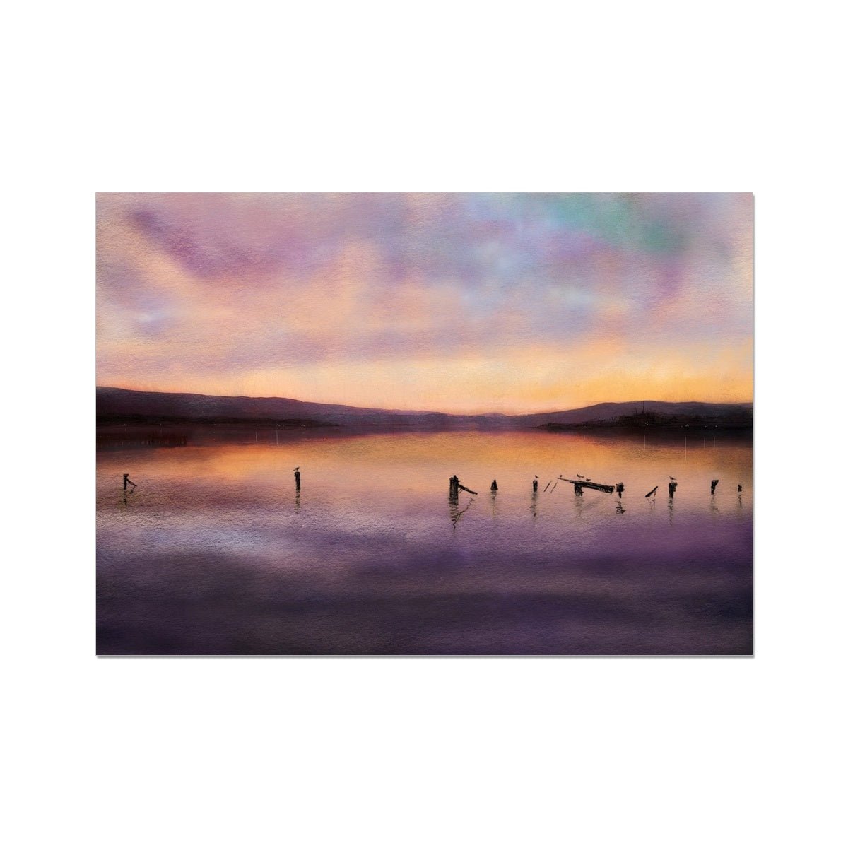 Admiralty Jetty Dusk Painting Scotland | Signed Scottish Fine Art Prints