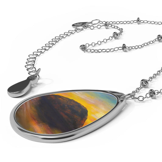 Ailsa Craig Dusk Art Necklace | Scottish Art Gifts
