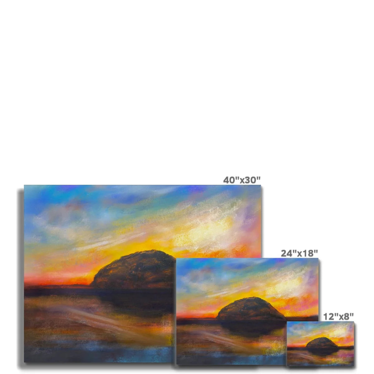 Ailsa Craig Dusk Canvas - Arran Art Gallery Scotland Worldwide Shipping Paintings | Prints | Gifts from by Scottish Artist Hunter