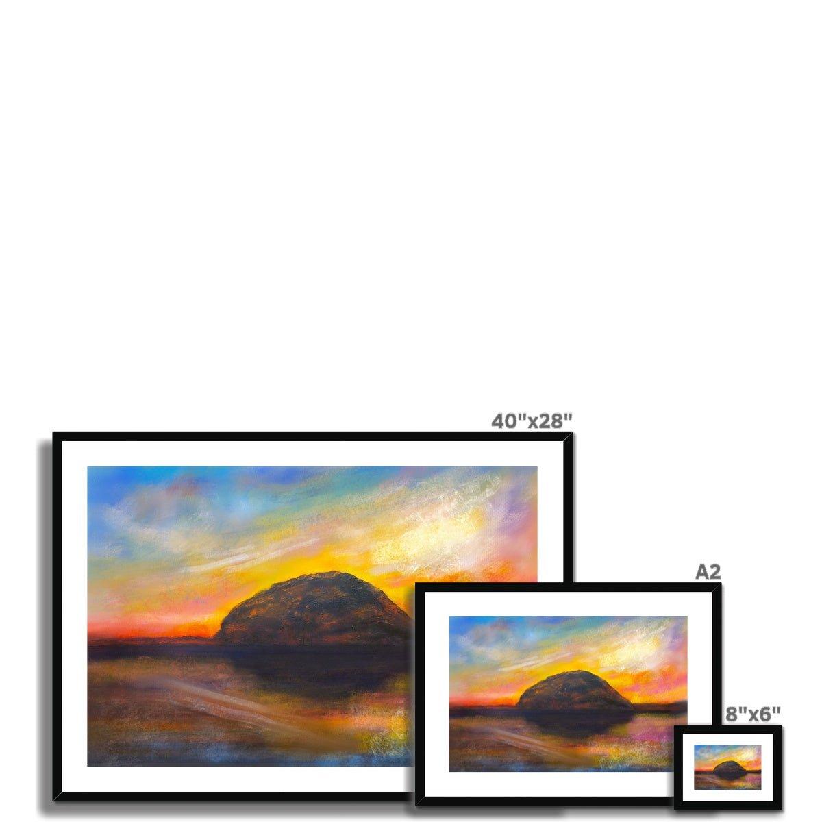 Ailsa Craig Dusk Painting | Framed & Mounted Prints From Scotland