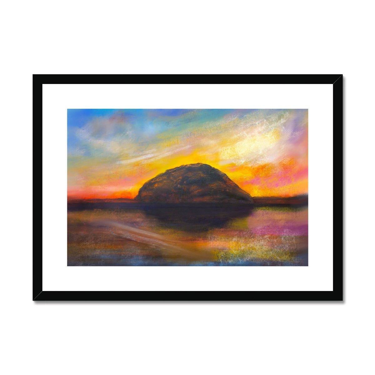 Ailsa Craig Dusk Painting | Framed & Mounted Prints From Scotland