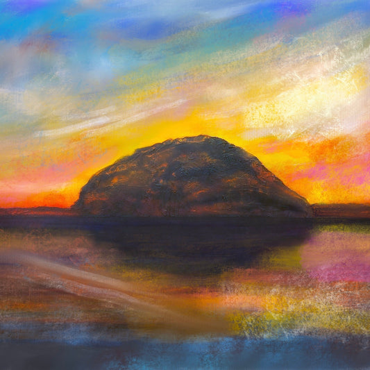 Ailsa Craig Dusk Wooden Art Block