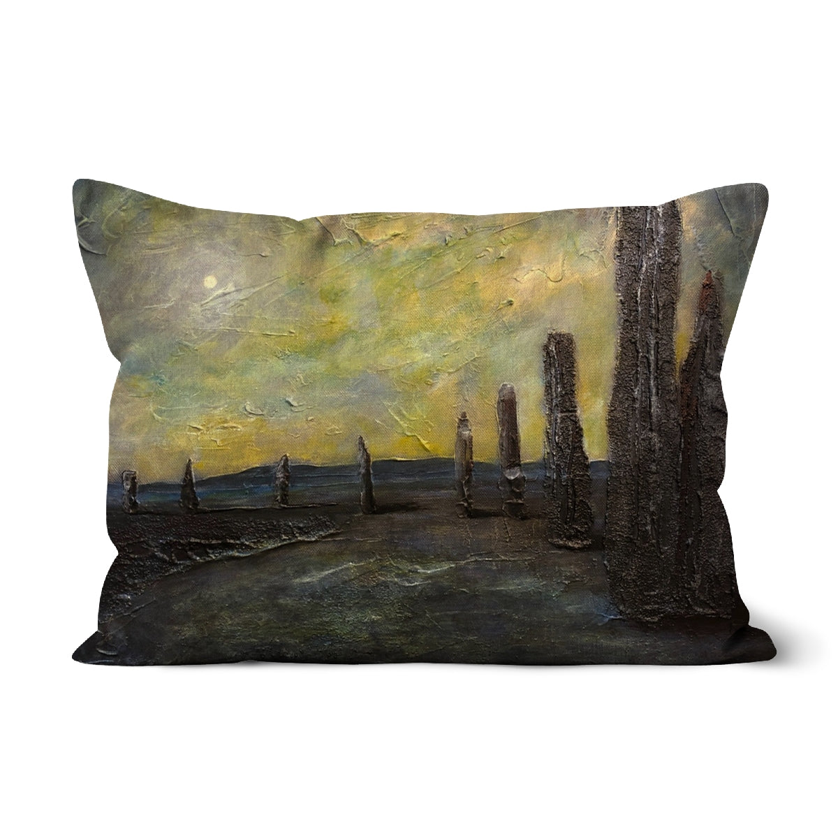 An Ethereal Ring Of Brodgar Art Gifts Cushion | Orkney Art Gallery | Paintings, Prints, Homeware and Art Gifts From Scotland By Scottish Artist Kevin Hunter