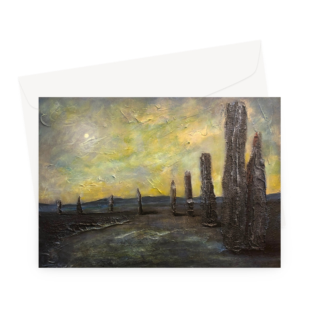 An Ethereal Ring Of Brodgar Scottish Art Gifts Greeting Card