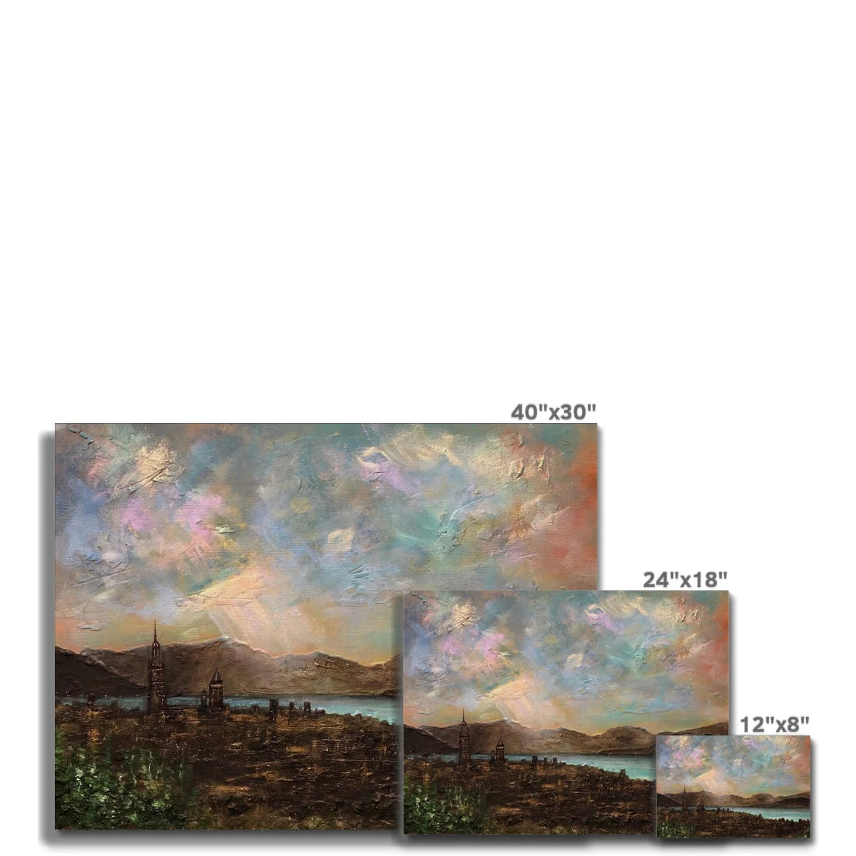 Angels Fingers Over Greenock Canvas - River Clyde Art Gallery Scotland Worldwide Shipping Scottish Artist Fine Prints and Paintings