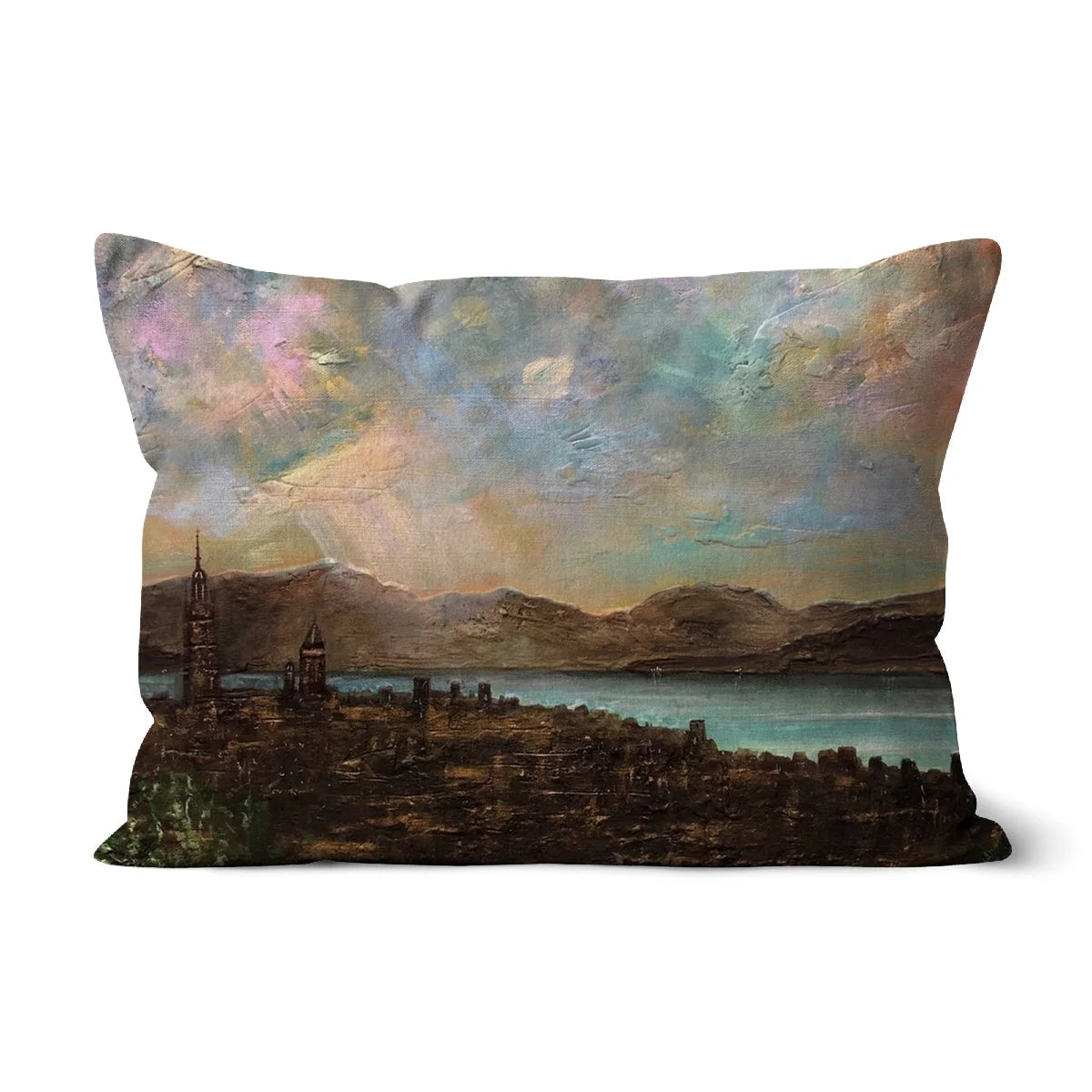 Angels Fingers Over Greenock Cushion - River Clyde Art Gallery Scotland Worldwide Shipping Scottish Prints