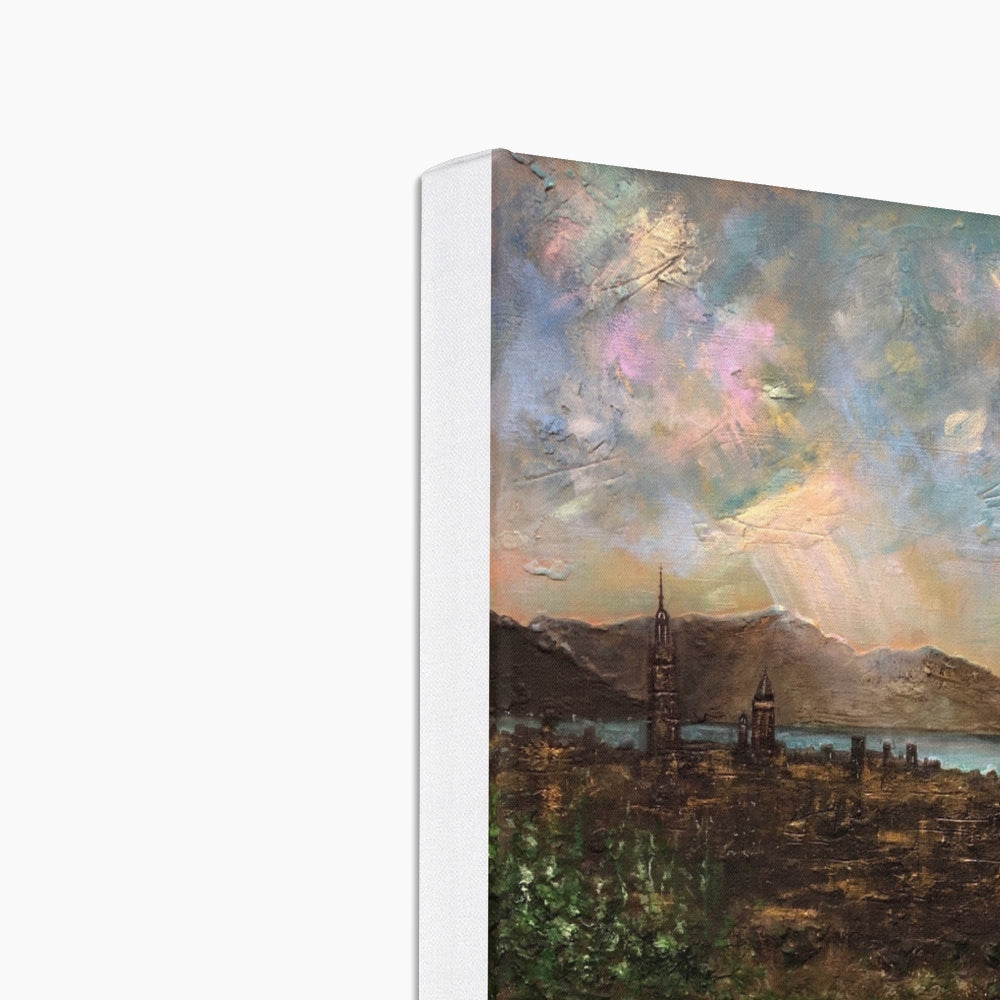 Angels Fingers Over Greenock Eco Art Canvas Print | Scottish Art Gifts