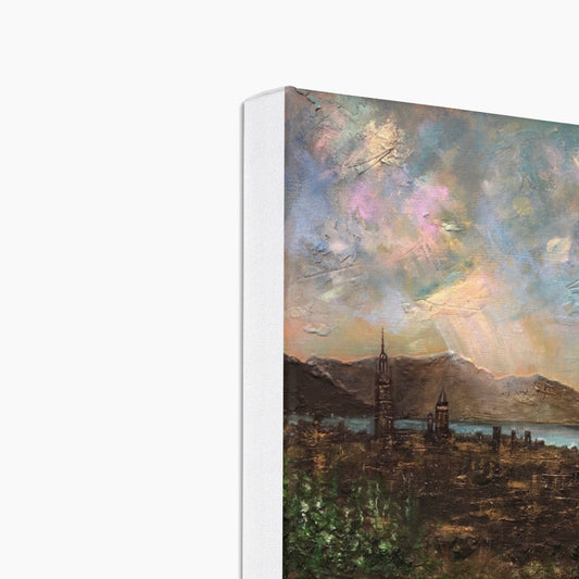 Angels Fingers Over Greenock Eco Art Canvas Print | Scottish Art Gifts