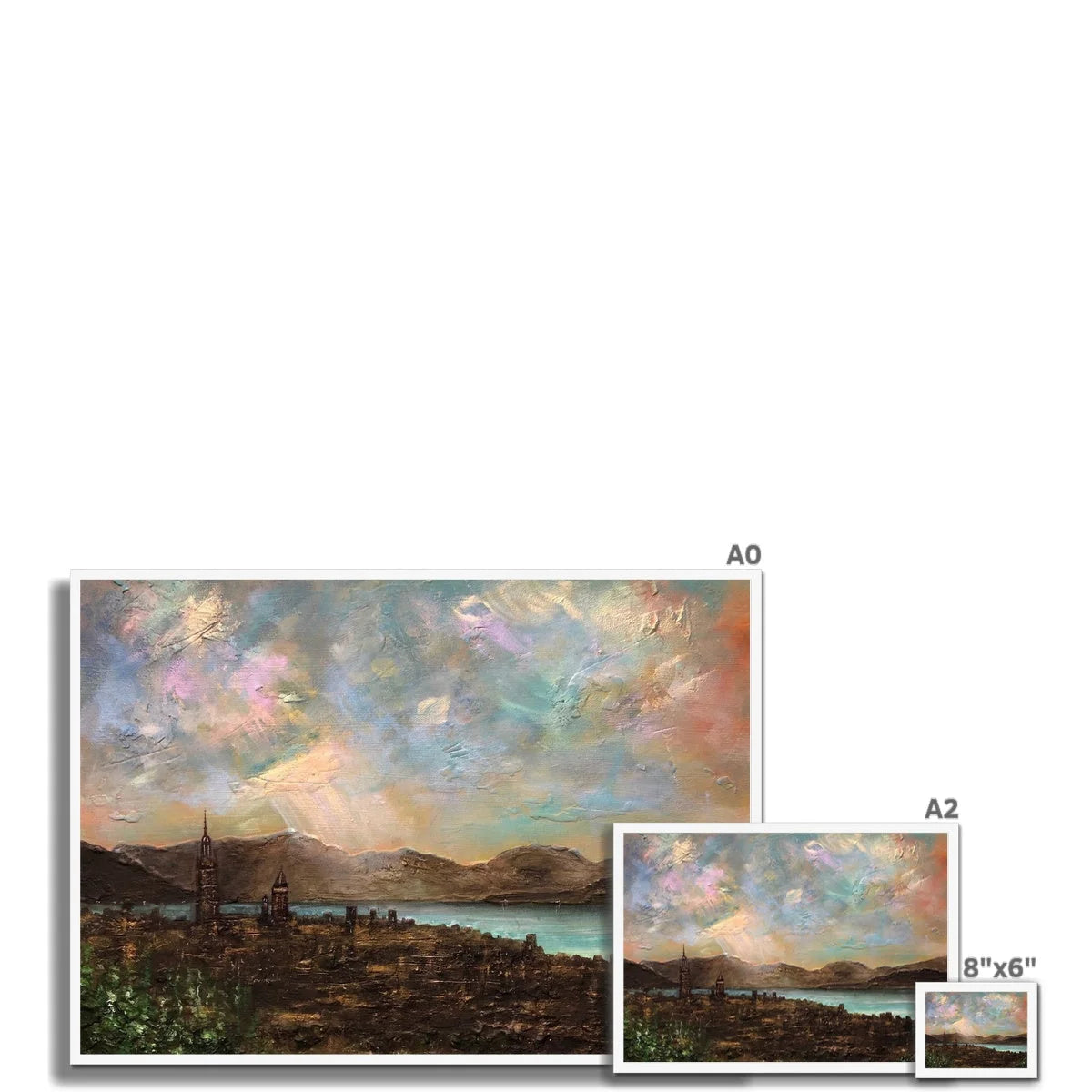 Angels Fingers Over Greenock Framed Print - River Clyde Art Gallery Scotland Worldwide Shipping Scottish Artist Fine Prints and Paintings