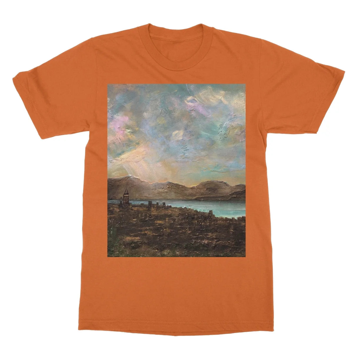Angels Fingers Over Greenock Softstyle T-shirt - River Clyde Art Gallery Scotland Worldwide Shipping Scottish Artist Fine Prints