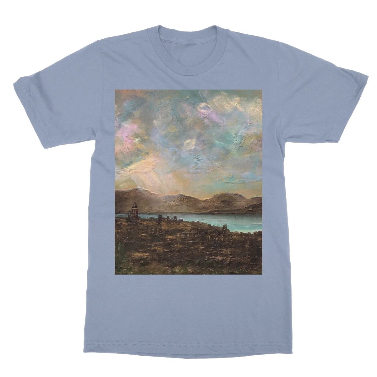 Angels Fingers Over Greenock Softstyle T-shirt - River Clyde Art Gallery Scotland Worldwide Shipping Scottish Artist Fine Prints