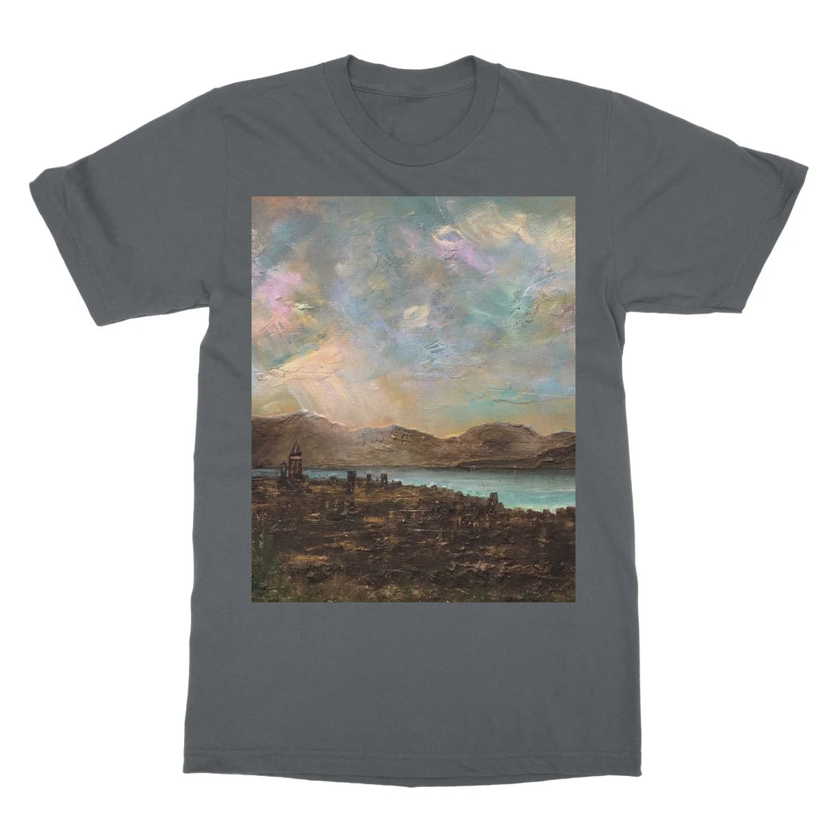 Angels Fingers Over Greenock Softstyle T-shirt - River Clyde Art Gallery Scotland Worldwide Shipping Scottish Artist Fine Prints