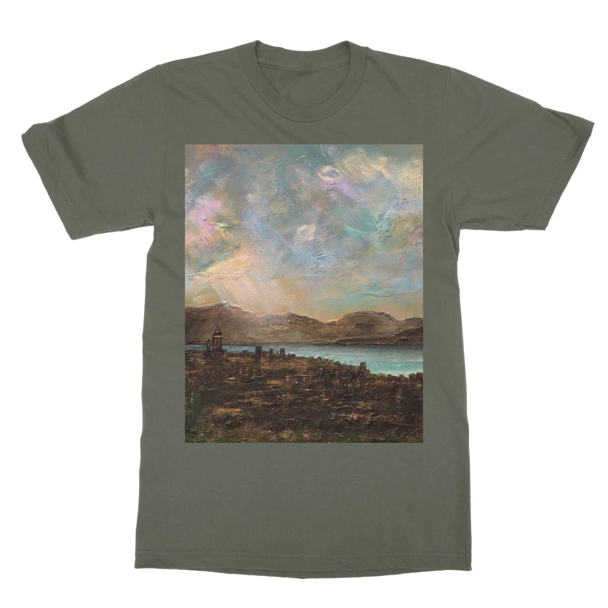 Angels Fingers Over Greenock Softstyle T-shirt - River Clyde Art Gallery Scotland Worldwide Shipping Scottish Artist Fine Prints