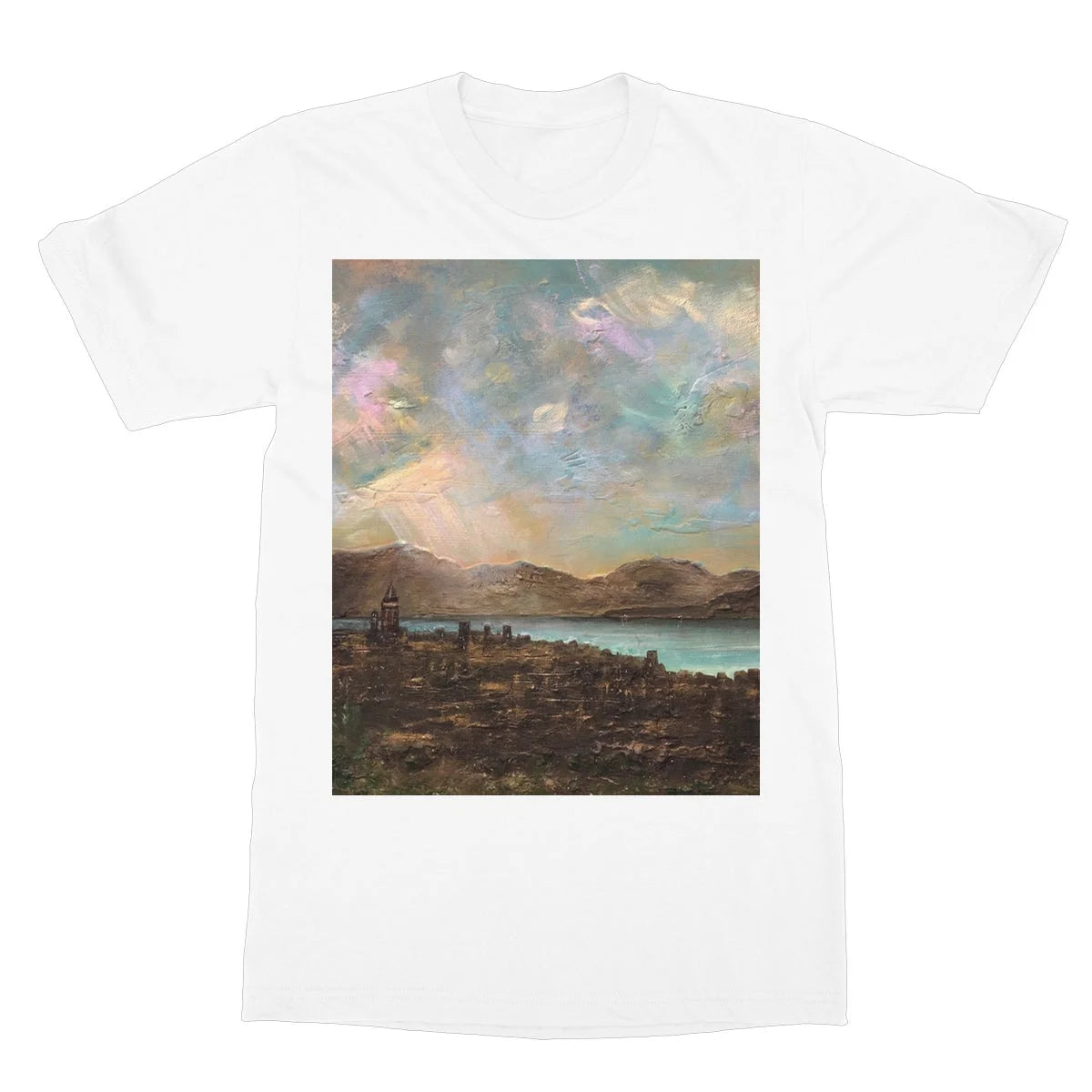 Angels Fingers Over Greenock Softstyle T-shirt - River Clyde Art Gallery Scotland Worldwide Shipping Scottish Artist Fine Prints