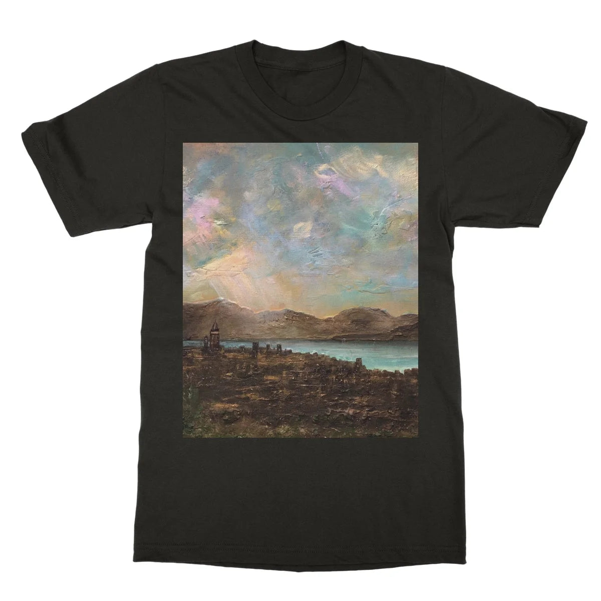 Angels Fingers Over Greenock Softstyle T-shirt - River Clyde Art Gallery Scotland Worldwide Shipping Scottish Artist Fine Prints