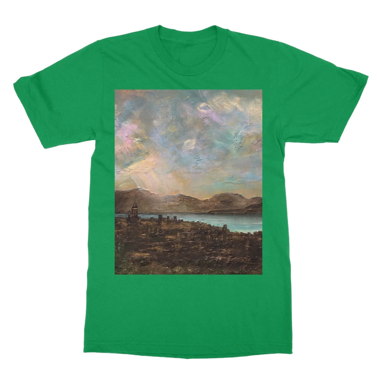 Angels Fingers Over Greenock Softstyle T-shirt - River Clyde Art Gallery Scotland Worldwide Shipping Scottish Artist Fine Prints
