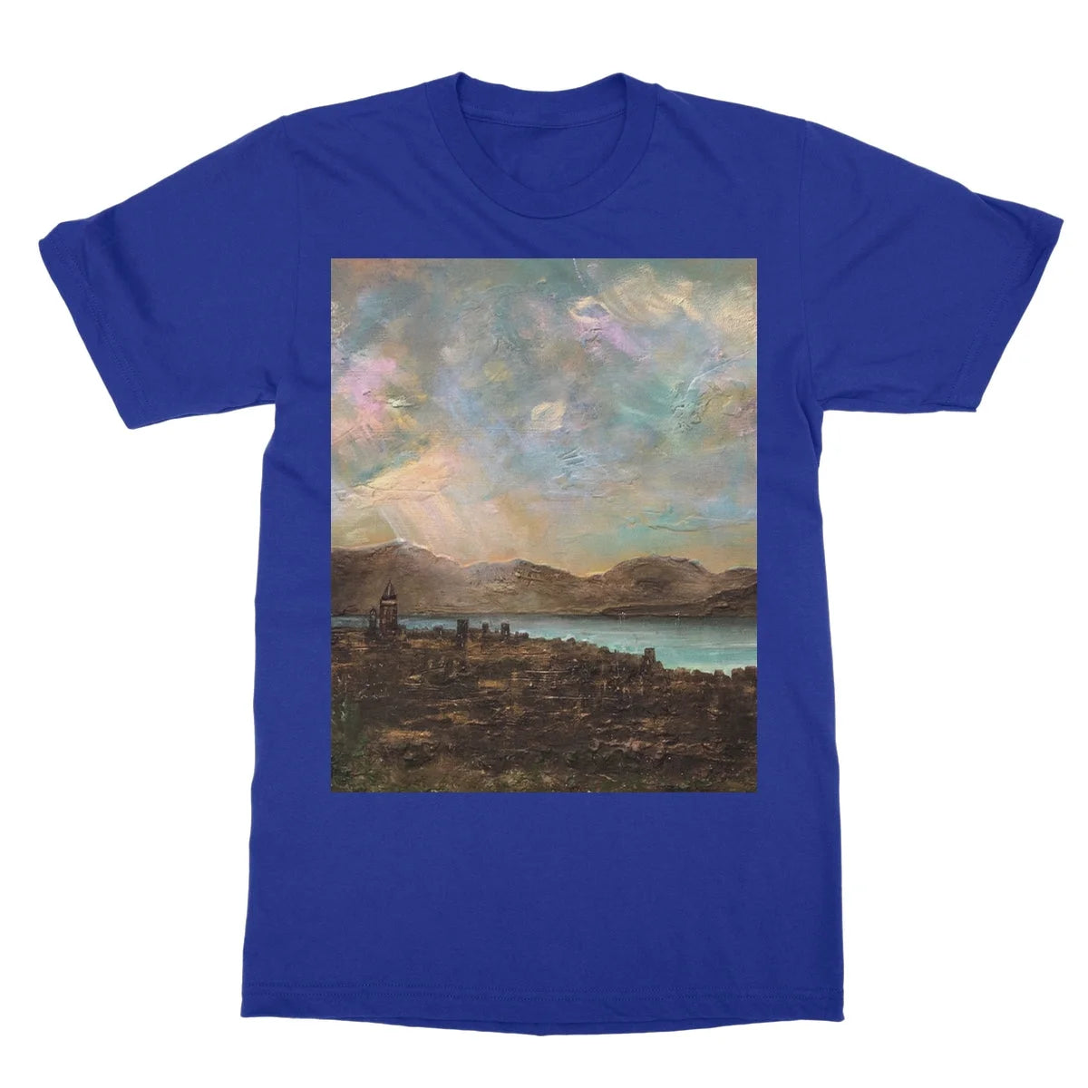 Angels Fingers Over Greenock Softstyle T-shirt - River Clyde Art Gallery Scotland Worldwide Shipping Scottish Artist Fine Prints